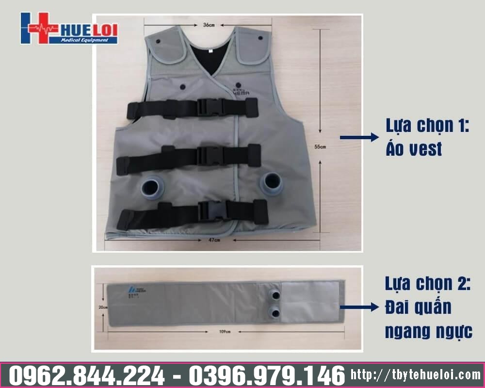 Bộ áo vest dùng cho máy vỗ rung lồng ngực